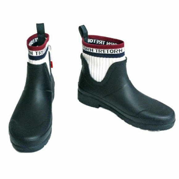 Tretorn Lia Women's Boot 6&10 Navy Sock Rain Snow - Picture 4 of 8